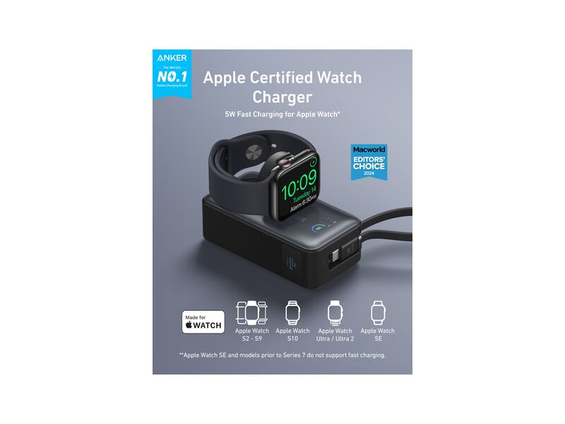 Batería Anker MagGo con cargador para Apple Watch