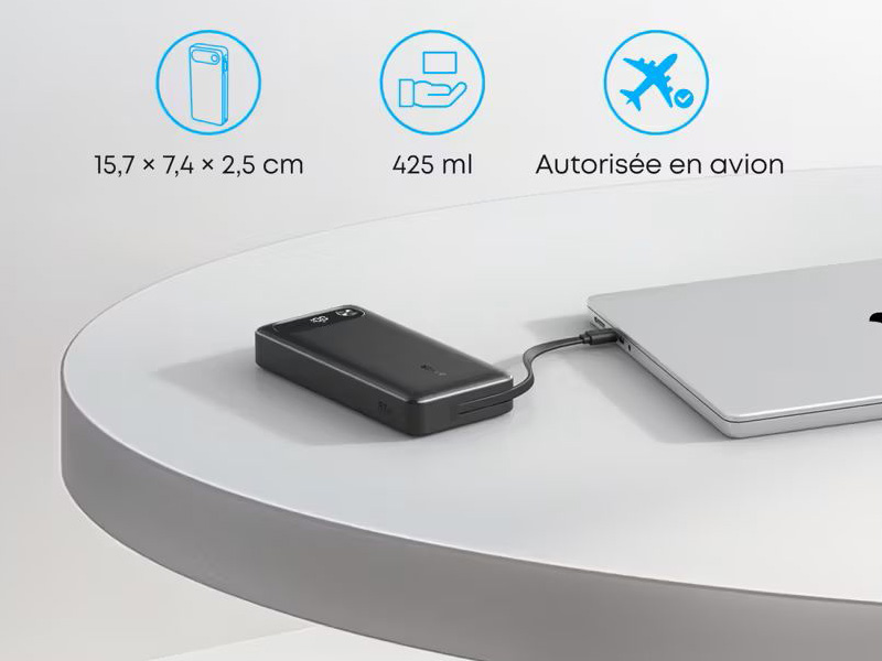 Anker A1383 power bank 20.000 mAh 87 W con cavo integrato