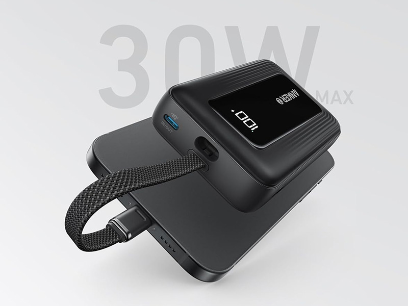 Anker Zolo power bank 10.000 mAh 30 W con cavo integrato