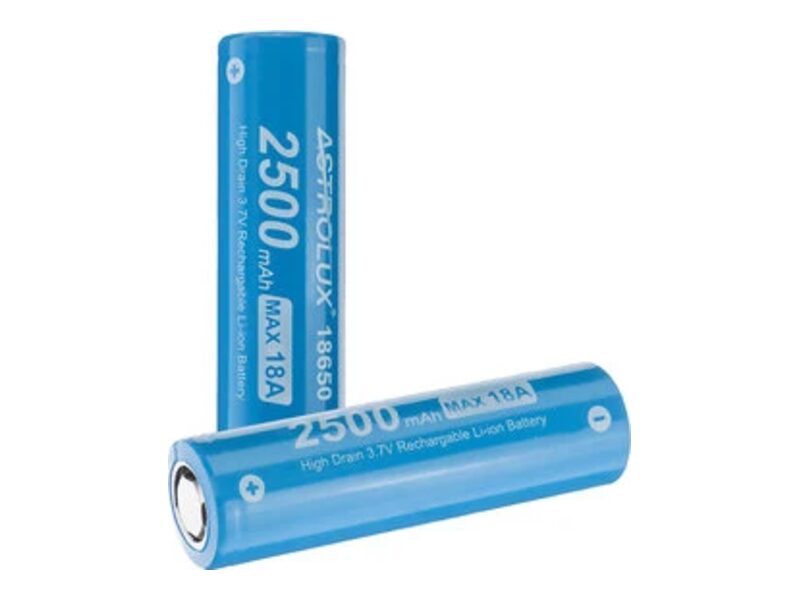 Accus Astrolux E1825 18650 2500mAh haute décharge (lot de 2)
