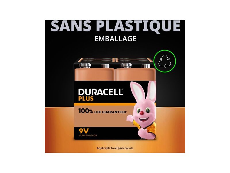 Duracell Plus 9V 6LR61 alkaline battery