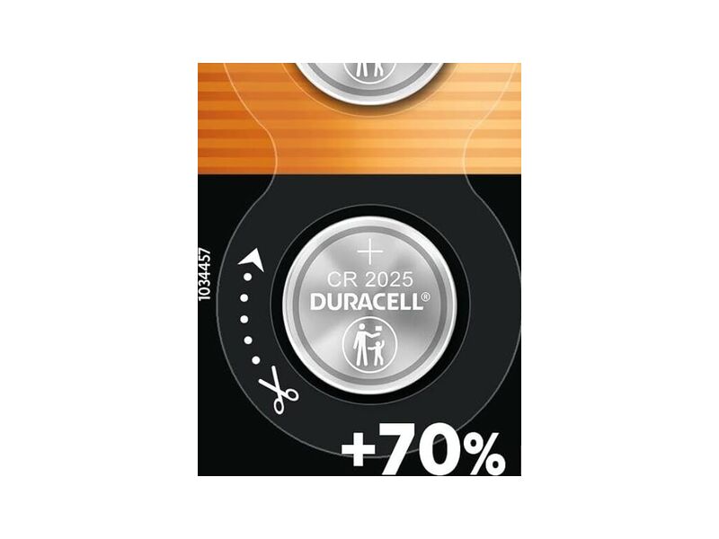 Duracell CR2025 lithium 3V coin cell