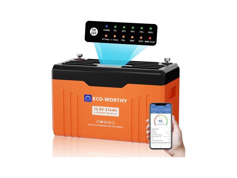 Eco-Worthy Batteria 314Ah LiFePO4 Bluetooth Eco-Worthy Batteria 314Ah LiFePO4 Bluetooth