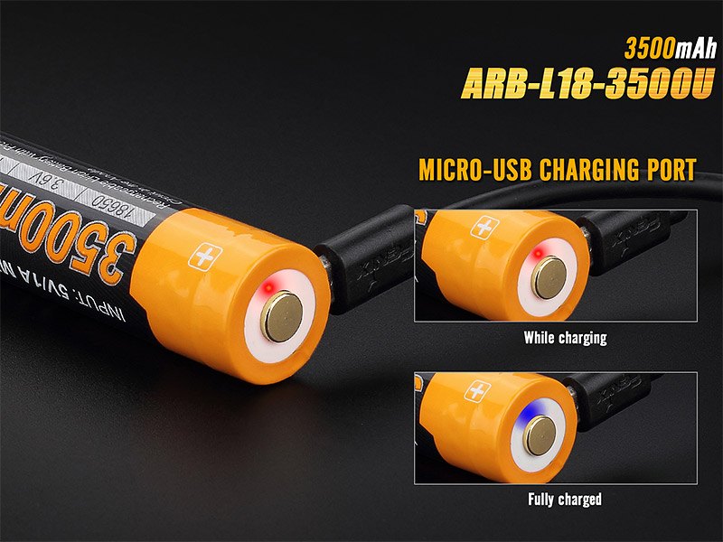 Fenix ARB-L18-3500U accumulatore 18650 USB