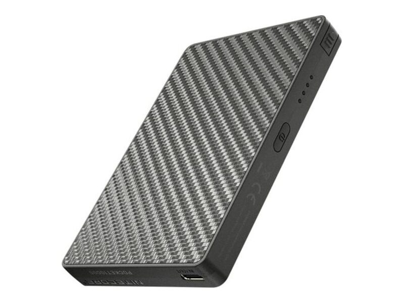 Batterie externe Nitecore Pocket 10000 fibre de carbone à câble intégré