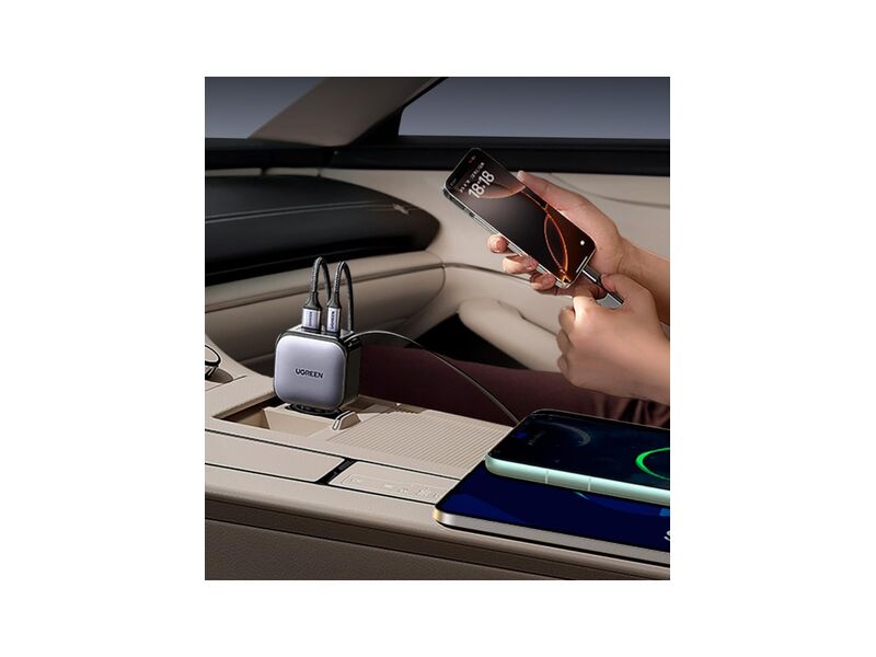 Ugreen 60W USB-C car charger, retractable cable