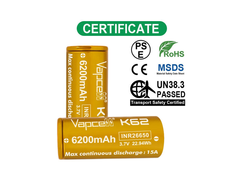 Celda Vapcell K62 26650 de alta corriente 6200 mAh Celda Vapcell K62 26650 de alta corriente 6200 mAh