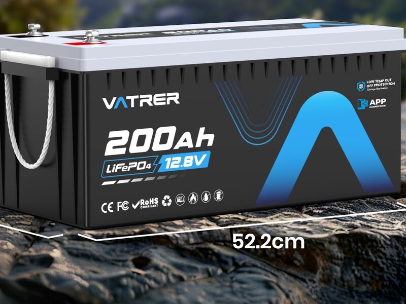 Vatrer Power 12,8V 200Ah LiFePO4 Bluetooth 2560Wh