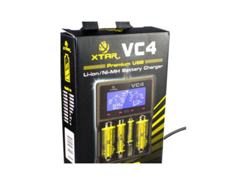 XTAR VC4 battery charger with LCD screen