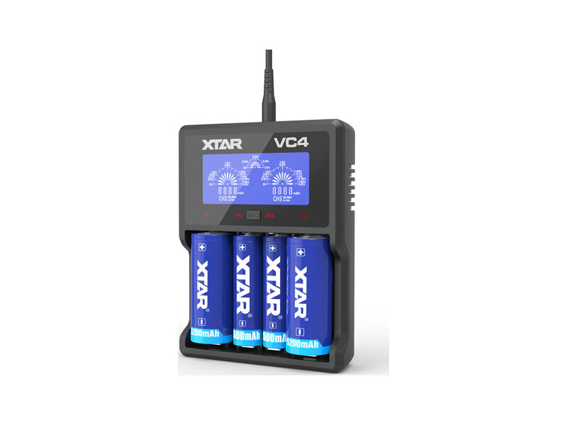 XTAR VC4 Akku-Ladegerät mit LCD-Display