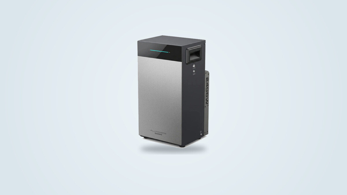 Batería de almacenamiento solar de balcón Allpowers BS2500 Pro, carcasa vertical con pantalla de control visible