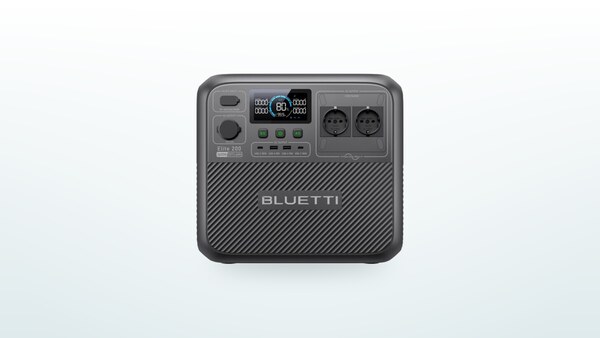 Estación de energía Bluetti Elite 200 V2, pantalla con el nivel de carga