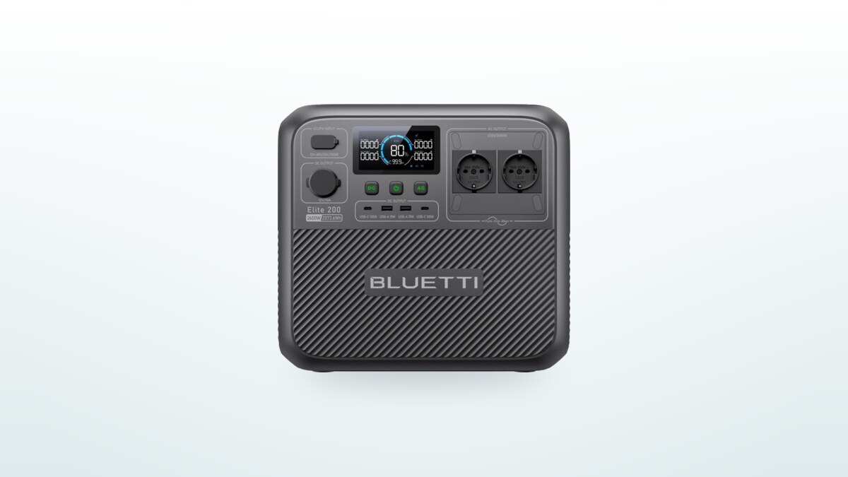 Estación de energía Bluetti Elite 200 V2, pantalla con el nivel de carga