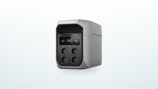 Estación eléctrica EcoFlow Delta 3 Max Plus, pantalla mostrando el nivel de carga