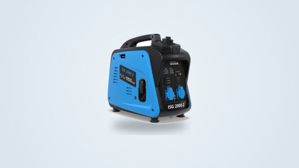 Generador inverter Güde ISG 2000-2, vista de tres cuartos, carcasa cerrada y asa superior visibles