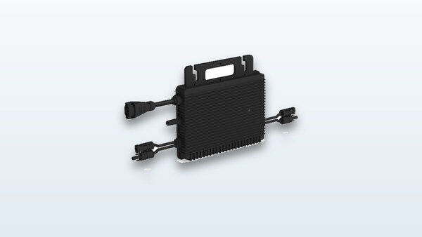 Hoymiles HMS-800W-2T solar micro-inverter, aluminum heatsink housing with MC4 connectors