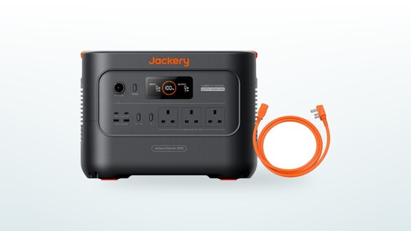 Estación eléctrica Jackery Explorer 3000 v2, pantalla mostrando el nivel de carga