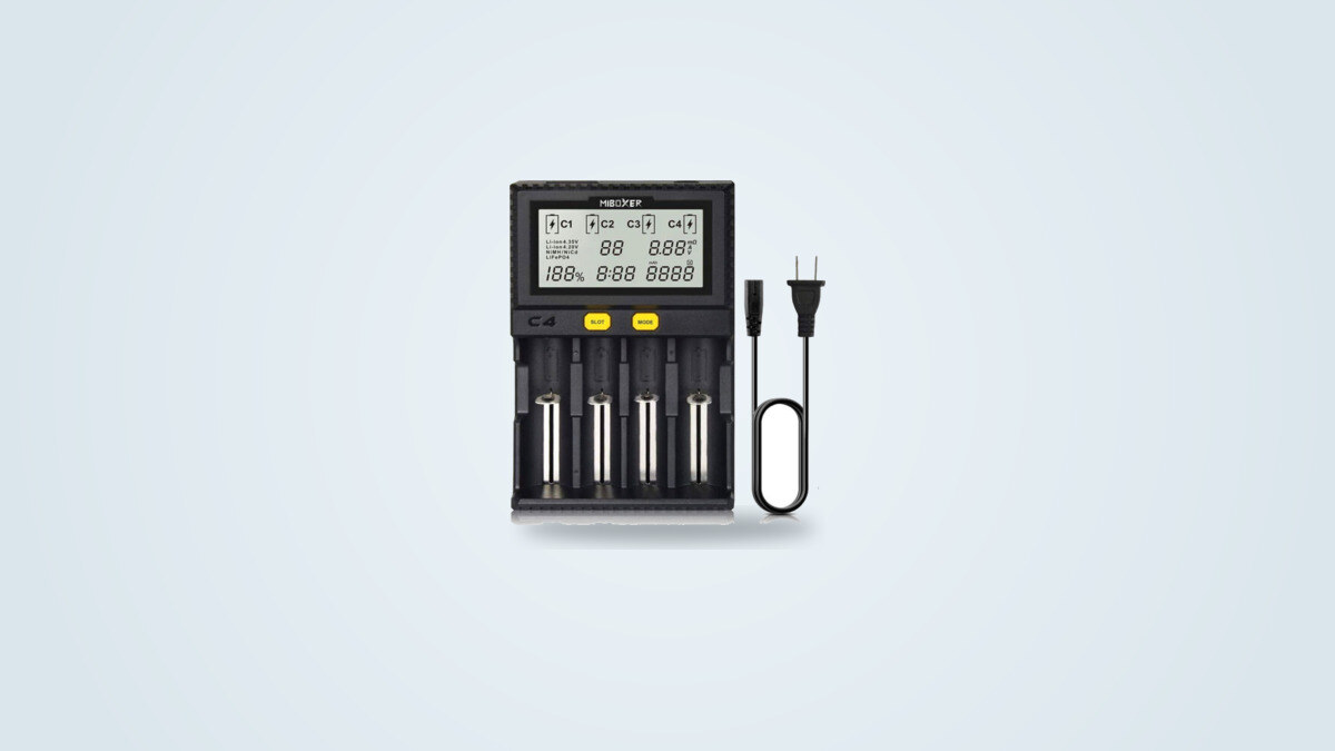 Caricatore MiBoxer C4 a quattro slot con schermo LCD