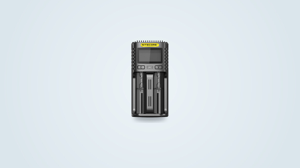Nitecore UM2 two-bay charger with LCD screen
