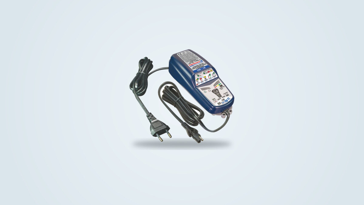Caricatore TecMate OptiMate 4 Dual Program con morsetti e occhiello permanente