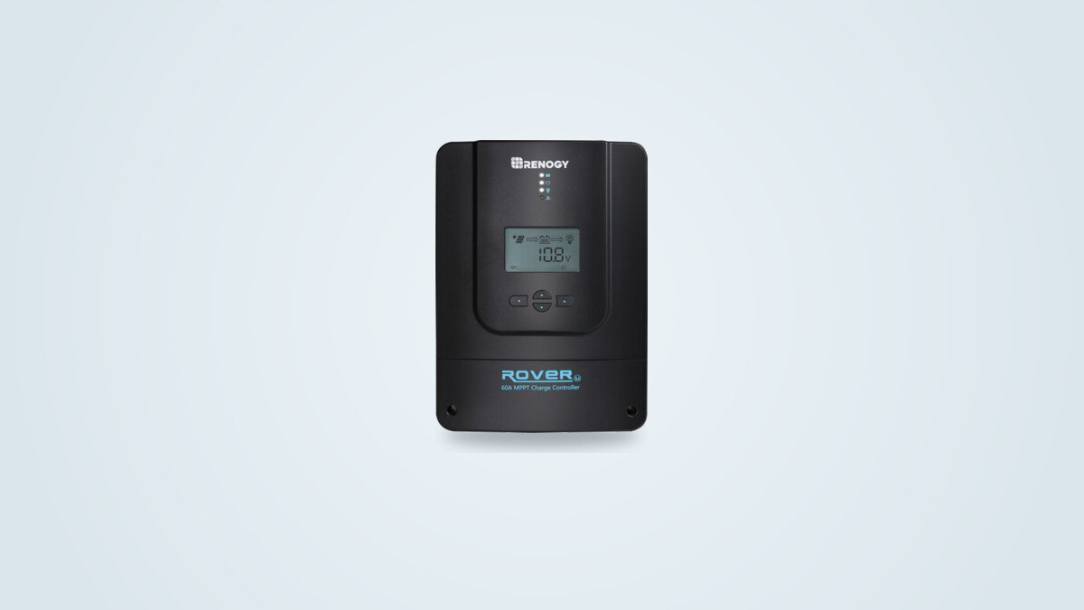 Régulateur de charge solaire MPPT Renogy Rover 60A avec écran LCD sur fond clair