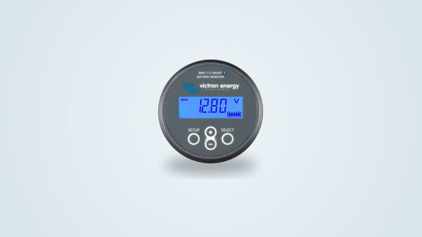 Victron BMV-712 Smart battery monitor with its round LCD display
