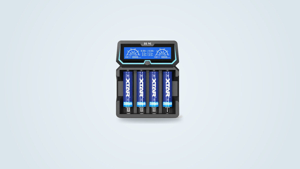 Caricatore Xtar X4 a quattro slot con uscita power bank