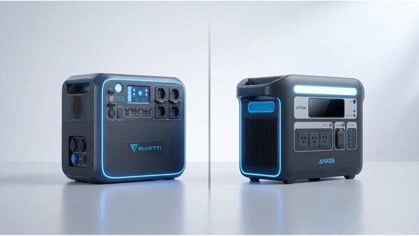 Comparison of the portable power station brands Bluetti and Anker Solix