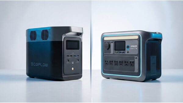 Comparison of the portable power station brands EcoFlow and Anker Solix