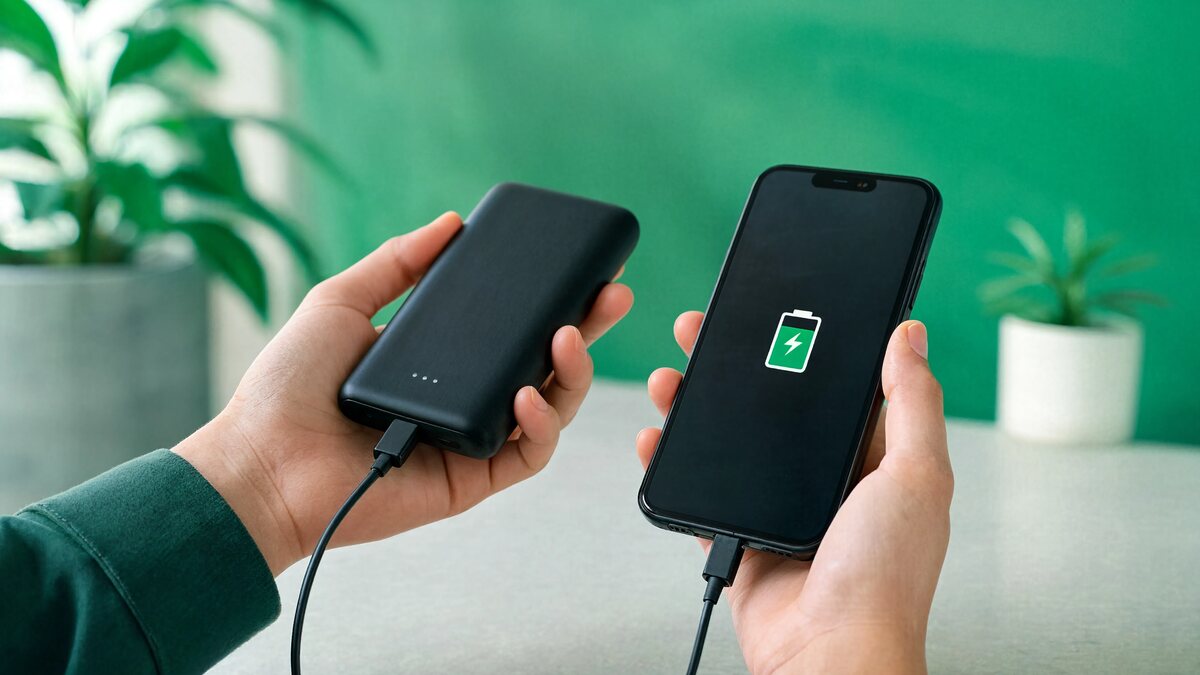Illustration einer ladenden Powerbank, Best Batteries Kaufratgeber